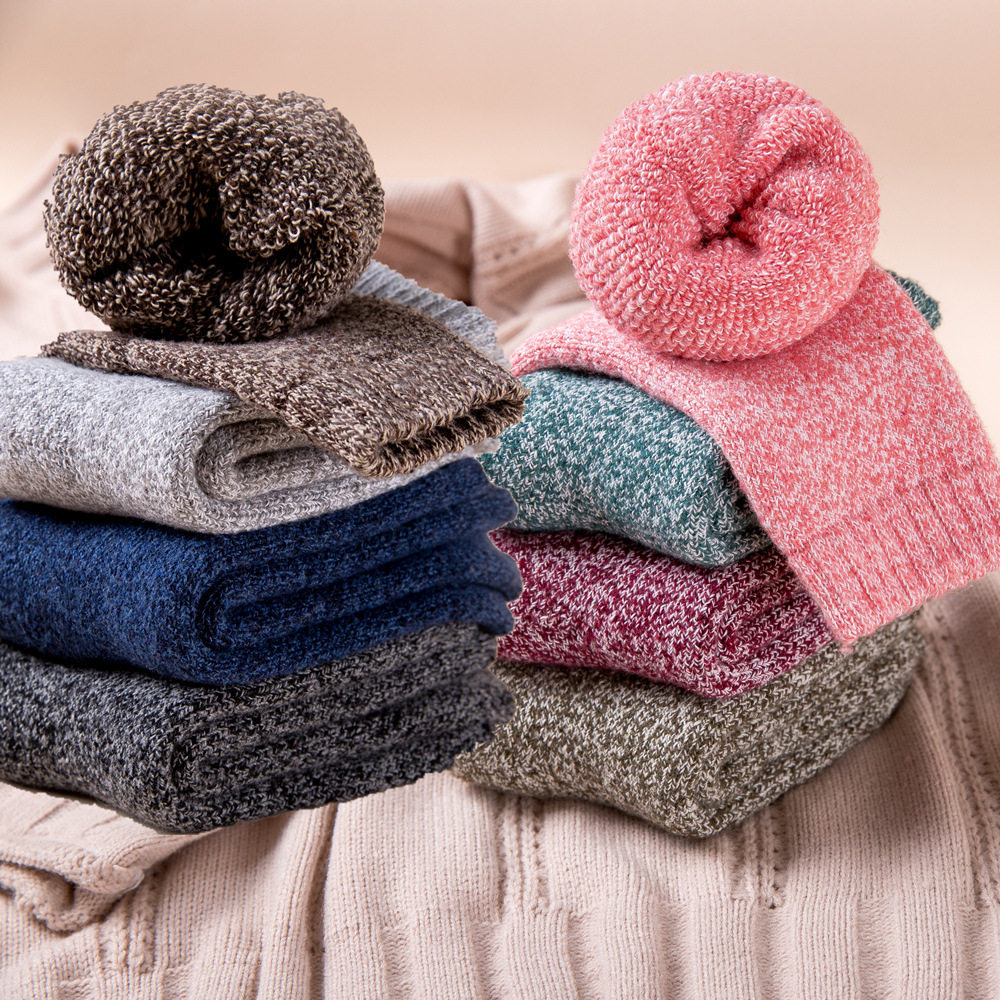 加绒羊毛袜男秋冬季加厚保暖抗寒东北超厚毛巾袜子女冬天羊绒长袜