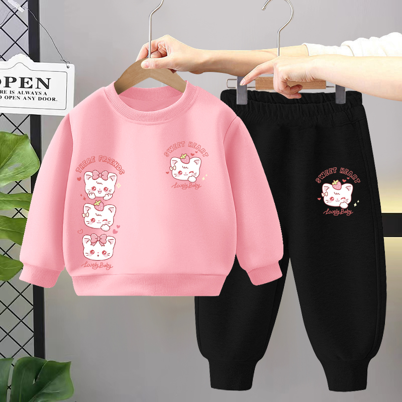 女童秋装套装2025新款秋季洋气时髦童装女大童儿童运动春秋款卫衣