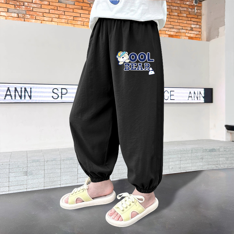 男童夏季薄款裤子2025新款中童春夏休闲束脚裤儿童外穿洋气防蚊裤