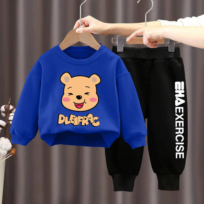 男女童秋装套装2025新款男女宝宝洋气韩版中小儿童春秋卫衣两件套