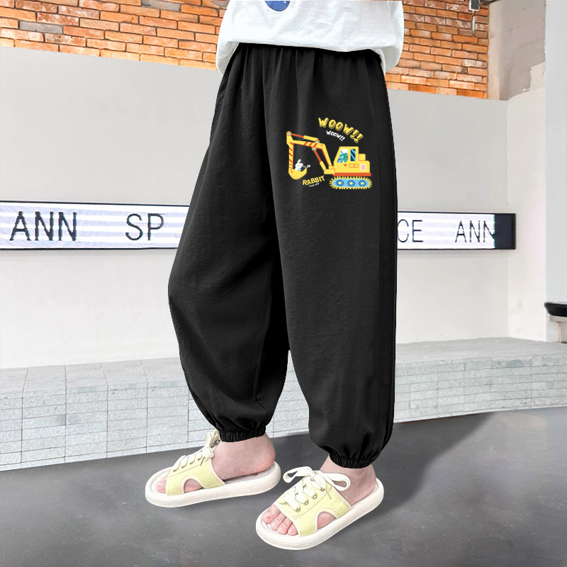 夏季男童速干裤薄款休闲裤中大童防蚊裤宽松户外百搭裤儿童束脚裤