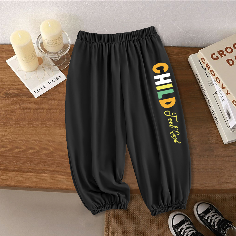 男女童百搭裤子春夏秋季2025年新款休闲宽松儿童防蚊裤速干束脚裤