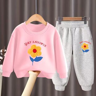 女童春装套装2025新款洋气儿童装薄款运动女宝宝春季时髦两件套潮