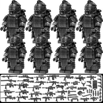 和平精英七级套积木地铁逃生动力机甲吃鸡火焰刀武器人仔拼装玩具