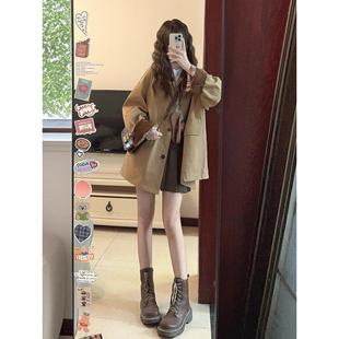 卡其色中长款风衣外套女2025新款巨好看的今年流行爆款小个子韩系