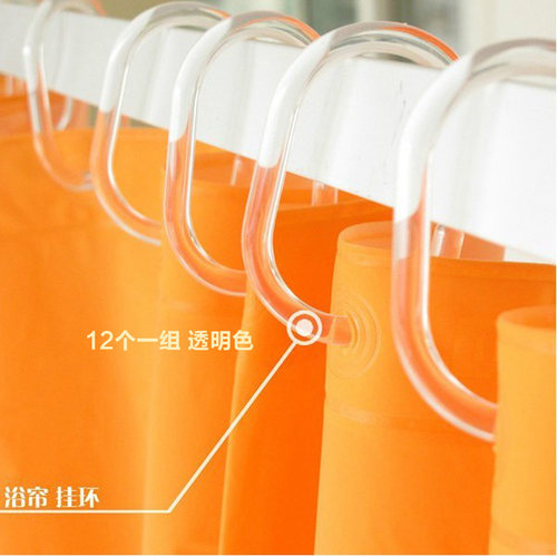 挂钩透明浴帘挂环12只装加粗可扭