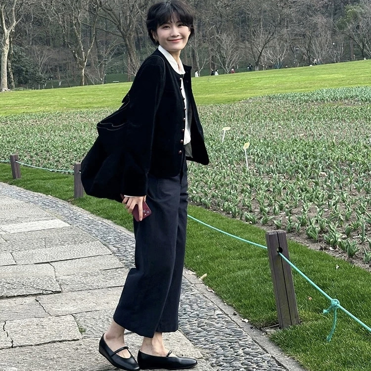 100%真丝桑蚕丝女裤绢丝阔腿休闲裤