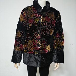 中老年短款棉服冬季妈妈金丝绒外套奶奶唐装老太太上衣棉袄