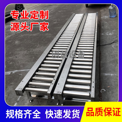 动力滚筒输送机打包台不锈钢滚筒卸货神器无动力地滚送料架传送带