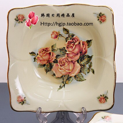 韩国进口queenrose方方形盘子