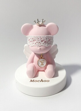 天使暴力熊汽车香水香薰饰品车内中控台摆件出风口夹扩香石香氛女