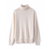 2025冬季 新款 针织衫 欧单高货加厚100%全棉高领毛衣女装 打底衫 宽松