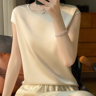 25年夏新款重磅真丝吊带背心西装内搭桑蚕丝T需款式打底无袖上衣