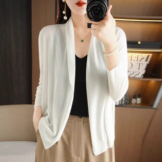 天丝防晒针织开衫女2025新款春季薄款空调衫配连衣裙外搭披肩外套