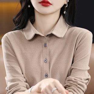 德绒衬衫女加厚磨毛秋季内搭衬衣纯色保暖职业衬衣开衫打底上衣新