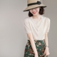 亮丝针织开衫 上衣 夏配半身裙宽松显瘦气质半袖 女圆领冰丝短袖 薄款