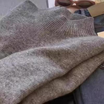 25冬季半高领不起球羊绒衫女韩版宽松针织衫长袖羊毛衫毛衣打底衫