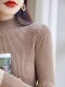新款 100纯棉半高领打底衫 女修身 不起球秋季 内搭毛衣女中领针织衫