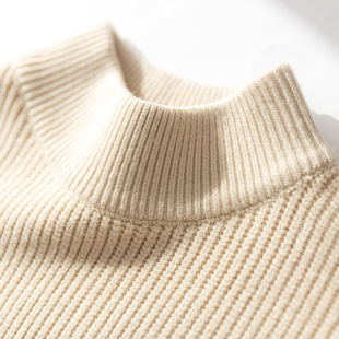 秋冬季新款羊绒衫男加厚半高领毛衣宽松纯色羊毛衫男士打底针织衫