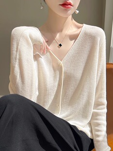 冰丝防晒衫外套开衫薄款女春夏新款针织长袖吊带裙外搭薄纱罩衫