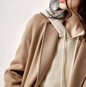 加厚打底衫 2025冬季 内搭针织衫 不起球羊毛衫 新款 连帽卫衣女羊绒衫