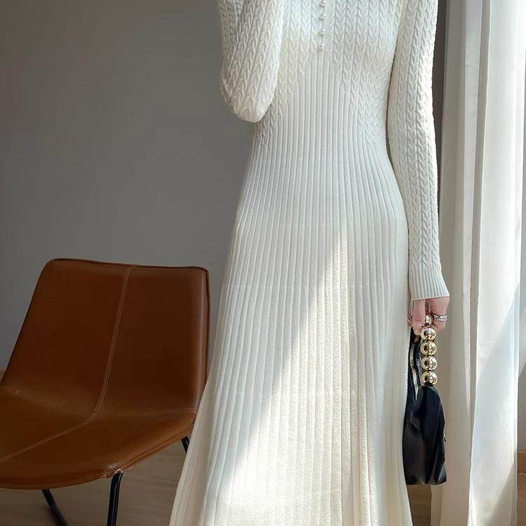 百搭A型纯色螺纹针织