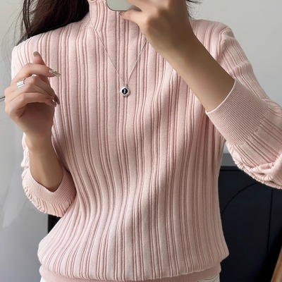 半高领纯棉女加厚毛衣时尚百搭