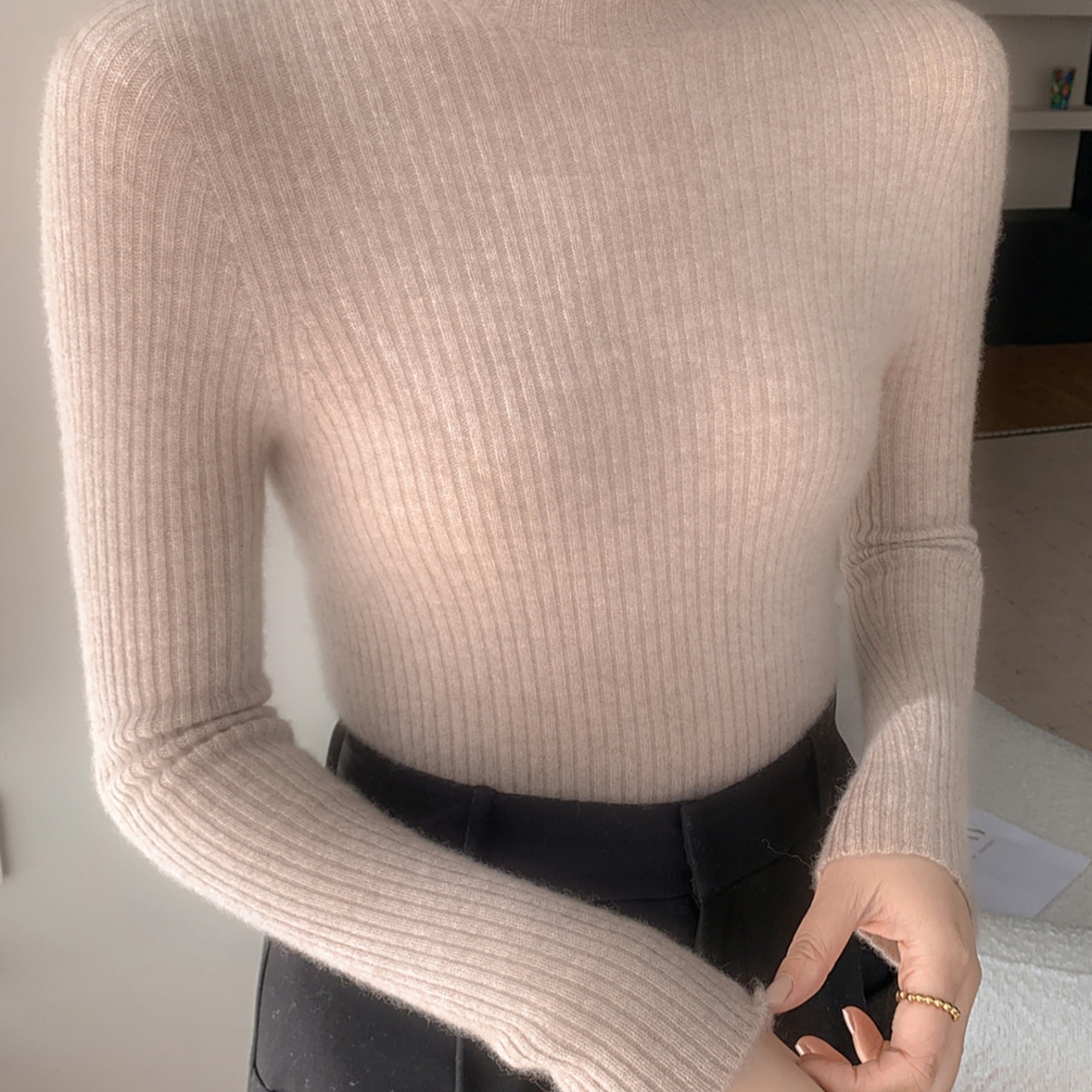 圆领打底衫女内搭毛衣2025秋冬