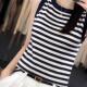 短款 黑白条纹100%纯棉线吊带背心女秋季 内搭打底衫 无袖 针织 新款