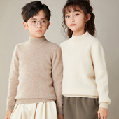 中大童宝宝套头打底毛衣 男童女童半高领羊绒衫 新款 加厚儿童羊毛衫