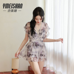 亦美珊度假泳衣女连体保守高级感成人聚拢微胖遮肉2026年新款 温泉