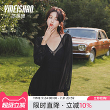 亦美珊成人泳衣女士高级感2025年新款长袖微胖mm女孩遮肉显瘦大码