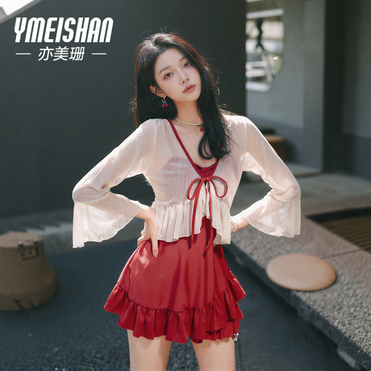 亦美珊成人泳衣女保守显瘦高级感2026新款绝美微胖遮肉小个子温泉