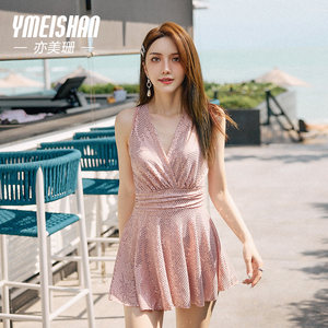 亦美珊连体泳衣女显瘦遮肚2025新款高级感钢托聚拢微胖成人泡温泉