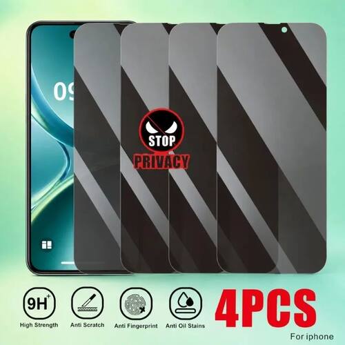 4Pcs Anti Spy Full Screen Protector For iPhone 17 16 15 14 1