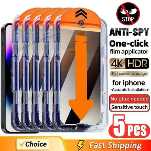 5Pcs Dust Free Installation Privacy Screen Protector for IPh
