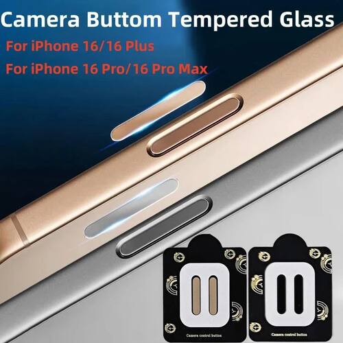 Camera Button Sticker Side Tempered Glass For iPhone 16 Pro