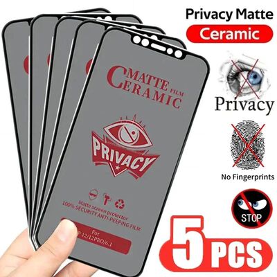 5Pcs Matte Ceramic Privacy Screen Protector for iPhone 13 11