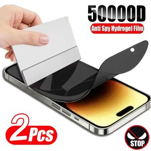 2PCS Anti-Spy Hydroge Film Screen Protector For iPhone 11 12