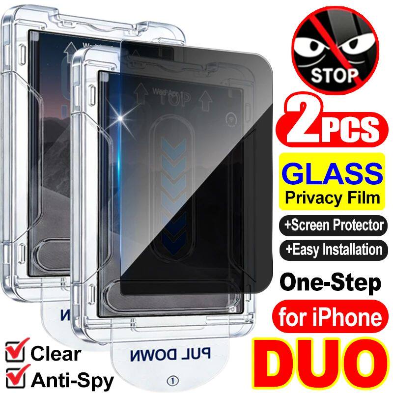 One-Click Dust Free Glass Anti Spy Screen Protector For iPho