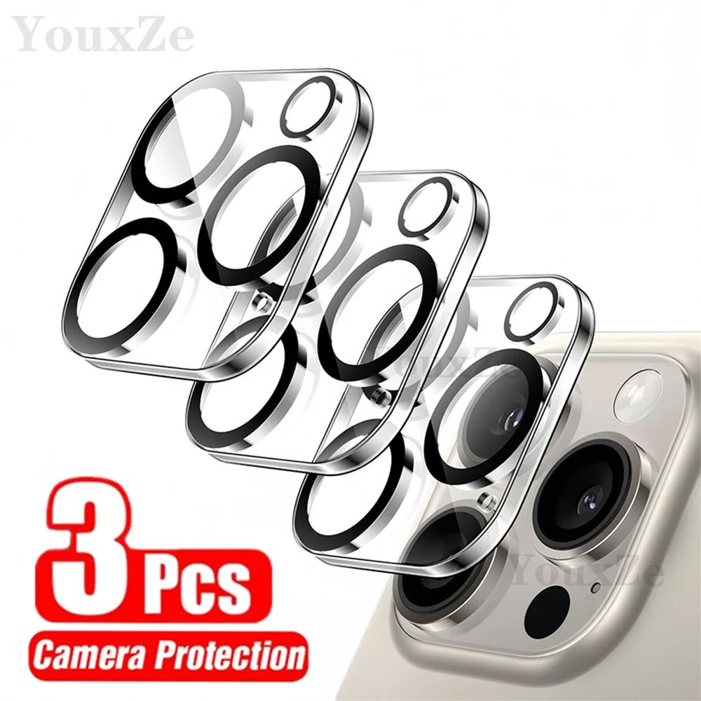 3Pcs HD Back Camera Tempered Glass For iPhone 15 14 13 11 Pr