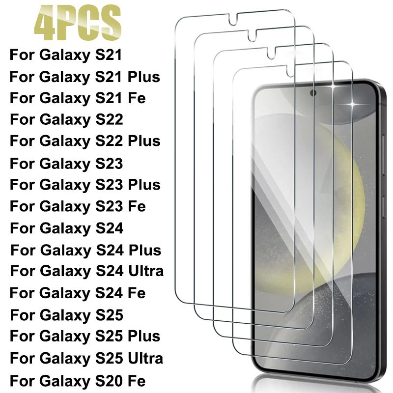 4PCS Protective Glass on for Samsung Galaxy S25 S24 Ultra S2