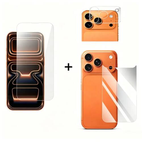 3In1 for iPhone 17 Pro Max Clear 9H Tempered Glass Screen Pr