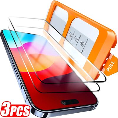 1-3Packs Tempered Glass Screen Protectors with Auto Alignmen