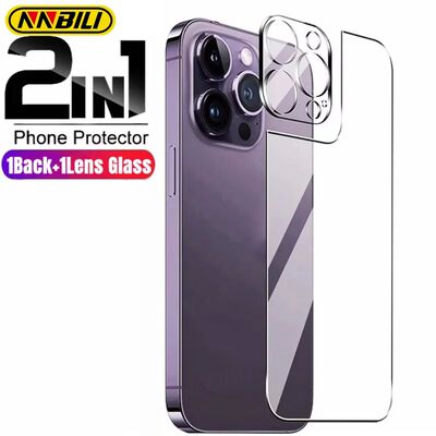 NNBILI 2in1 Back Tempered Glass For IPhone 16 15 14 13 12 Pr