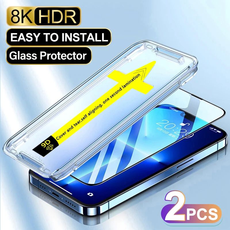 2pcs Tempered Glass For iPhone 14 13 12 11 15 Pro XR XS Max