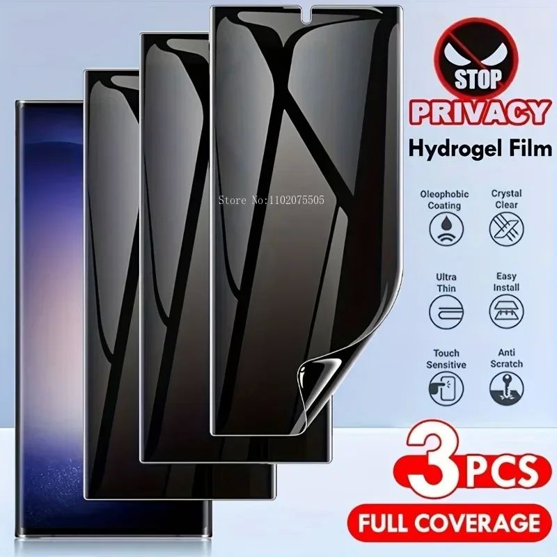 3Packs Privacy Hydrogel Screen Protectors for Samsung Galaxy