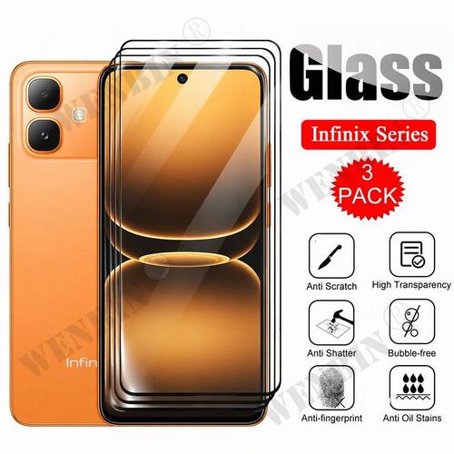 3Pcs Tempered Glass For Infinix Smart 20 10 9 8 Curved Full