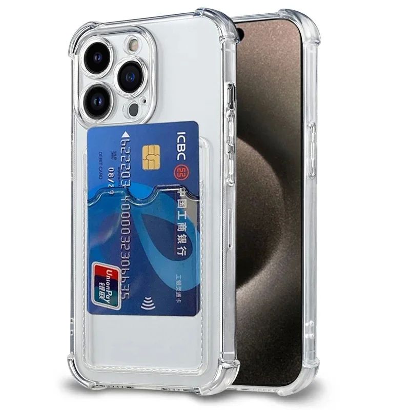 Luxury Soft Card Bag Phone Case For iPhone 11 12 13 14 15 16