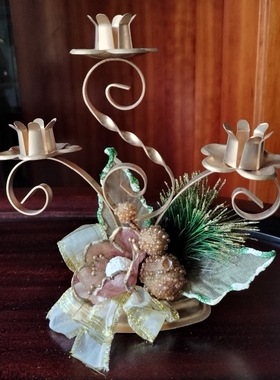 外单样品 孤品 圣诞金色烛台